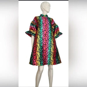 N by Nancy  Pink & Green Dress sz L